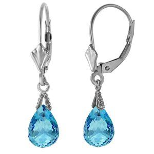 4.5 Carat 14K White Gold Leverback Earrings